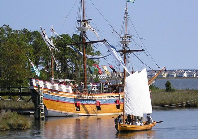 sailing ship in Roanoke Island NC