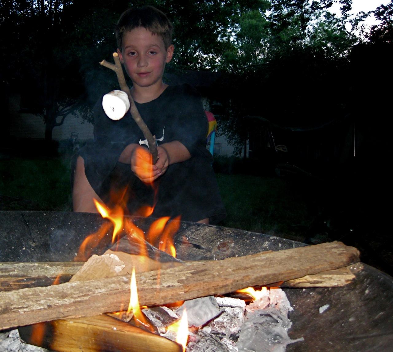 roasting marshmellows