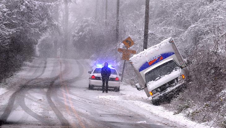 car in snow