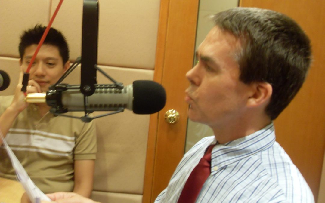 Scott interviewed on radio program, Hsinchu, Taiwan