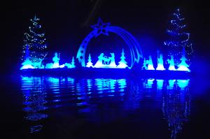 Velden floating nativity scene on the surface of Lake Woerth