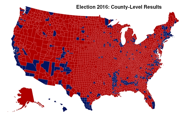 How Trump Won -2016 election map by counties