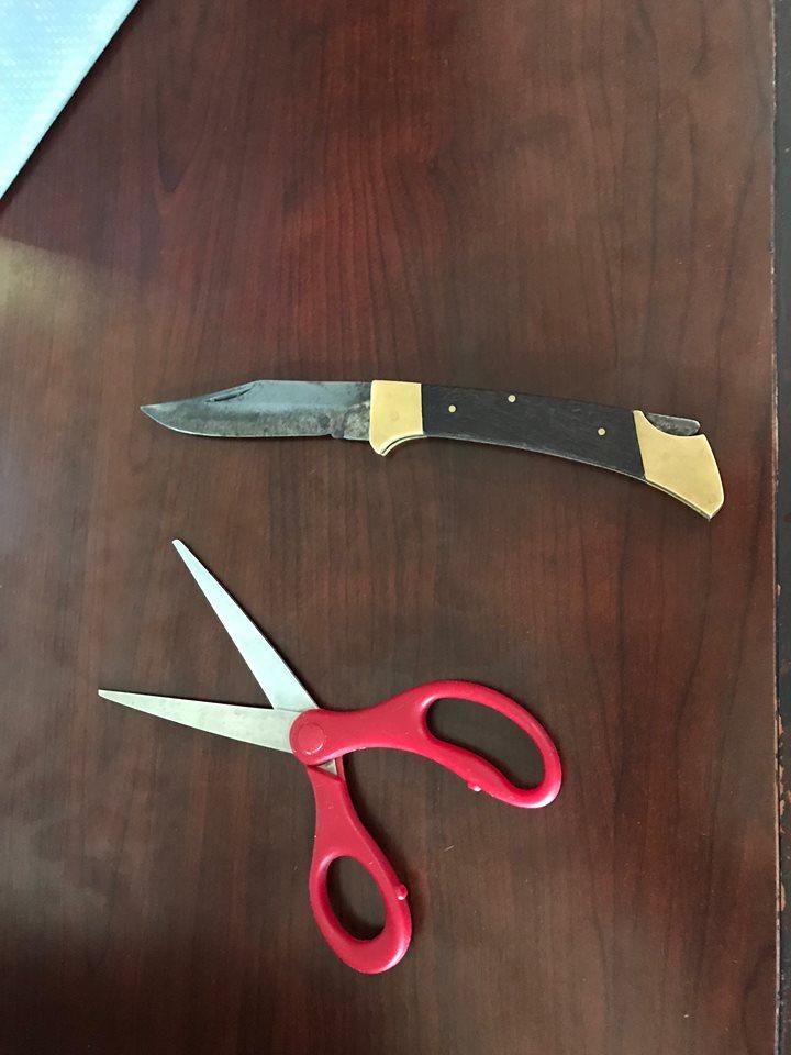 scissors and knife
